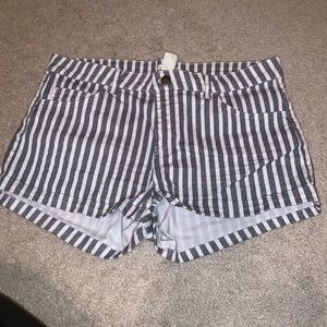 Grey and white striped shorts